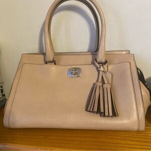 Coach Legacy Chelsea Beige Leather Satchel with Tassels